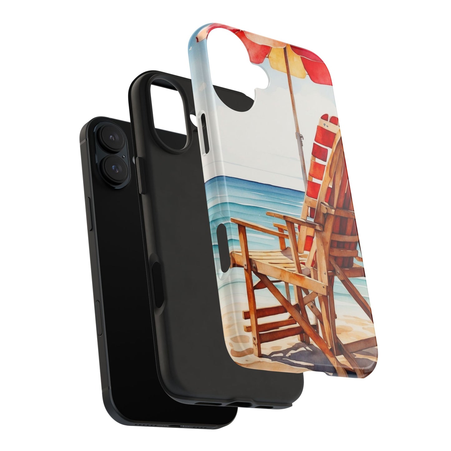 Beach Bliss iPhone Series Case – Relaxing Seaside Chair and Umbrella Design