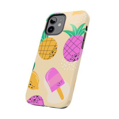 Tropical Pop iPhone Case – Fun Pineapple & Lemon Design with Vibrant Summery Colors