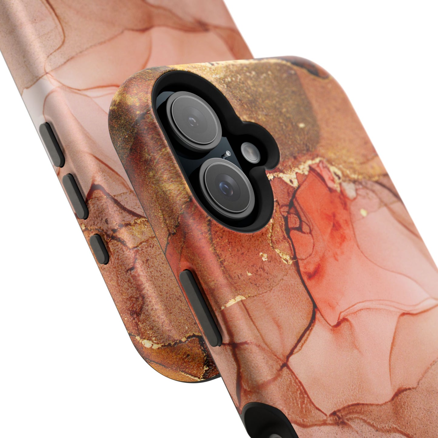 Ruby Red Marble MagSafe Case - Bold Red with Gold Veining for iPhone MagSafe Models