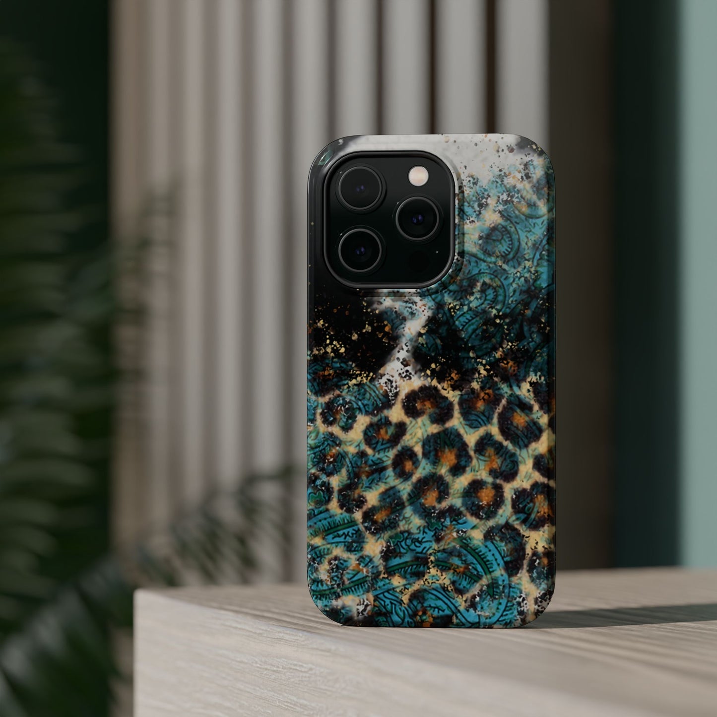 Turquoise Paisley Cowhide Leopard - MagSafe iPhone Series Case