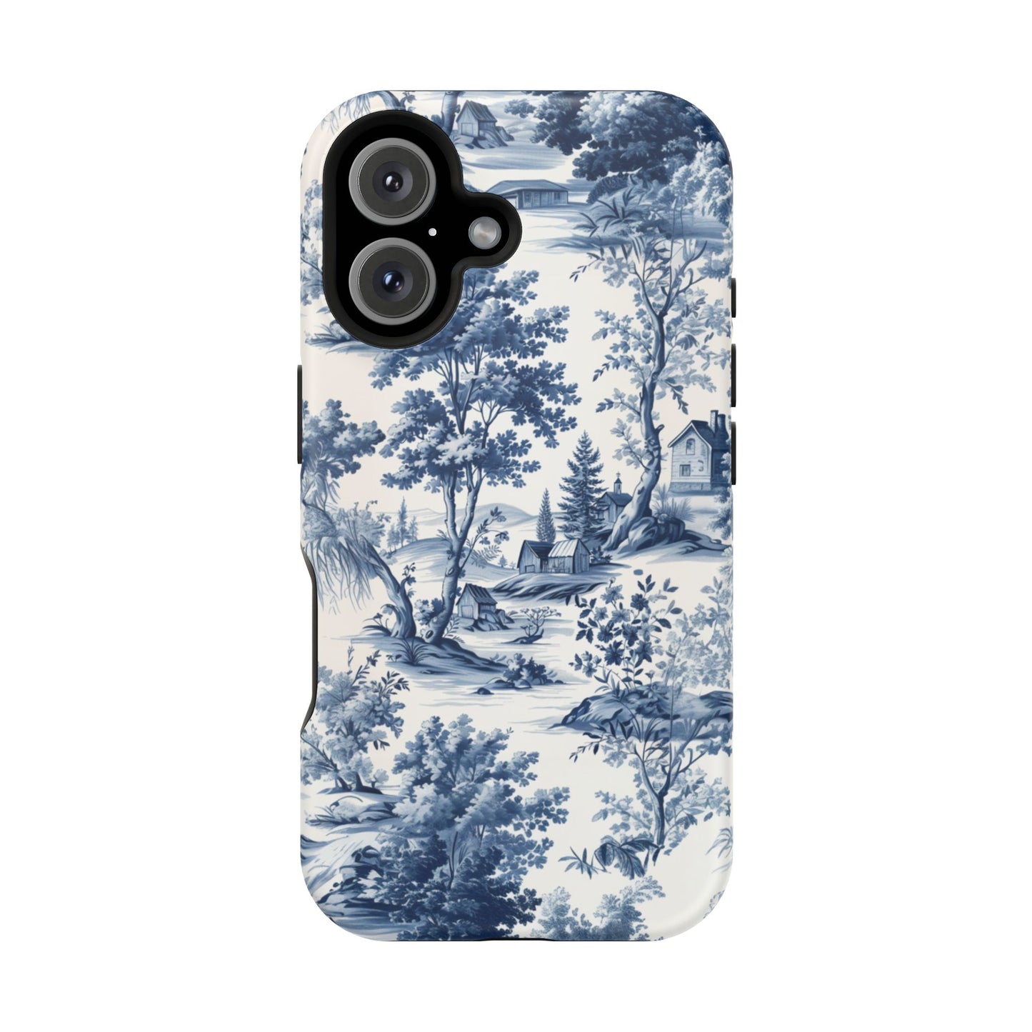 Vintage Charm Blue Toile iPhone Case