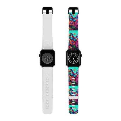 Vivid Butterfly & Floral Burst Apple Watch Band