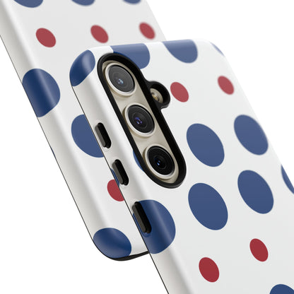 Bold Navy & Red Polka Dot Pattern – Samsung Galaxy Case