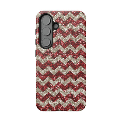 Copy of Sparkling Red & White Chevron – Glitter Illusion Samsung Galaxy Case