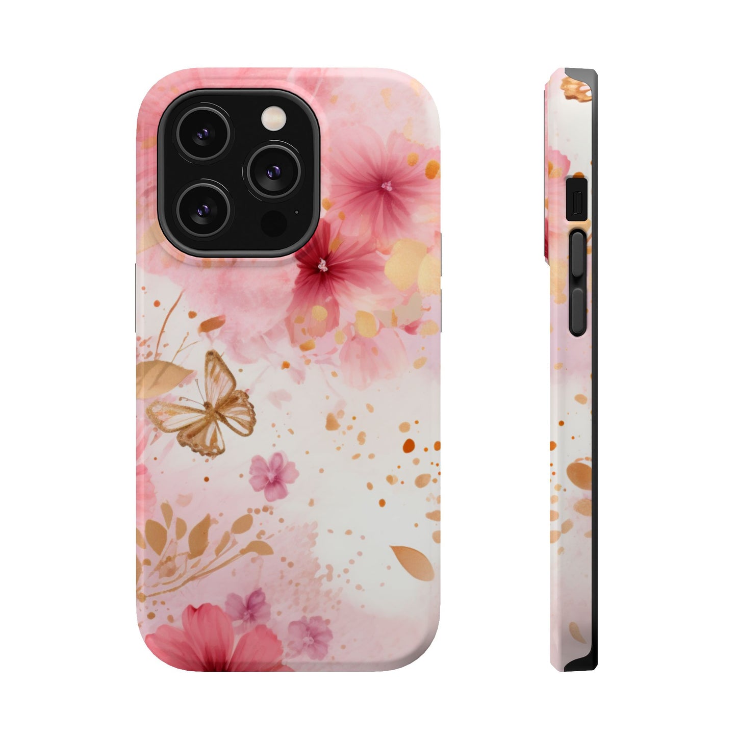 Blush Pink Floral Butterfly - MagSafe iPhone Case