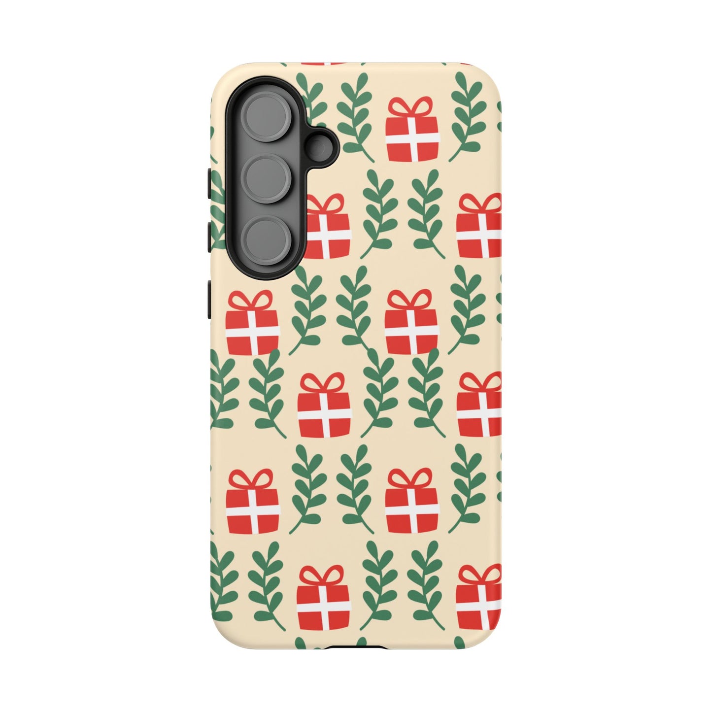 Samsung Galaxy Case: Holiday Cheer – Red Gifts & Green Leaves