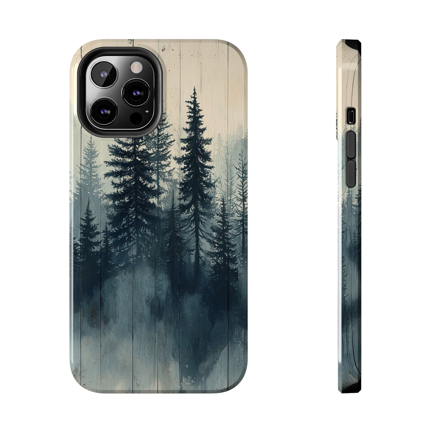 Misty Forest Wood iPhone Case - Nature-Inspired Protective Cover