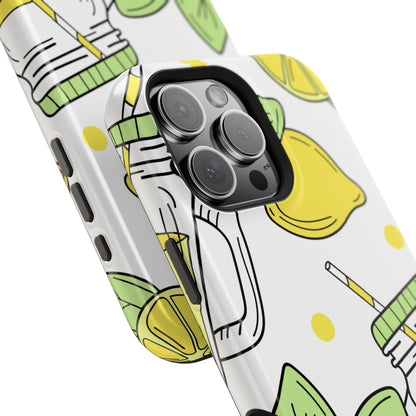 Lemonade Love Tough MagSafe iPhone Case – Fun Lemon Mason Jar Design, Dual-Layer Protection