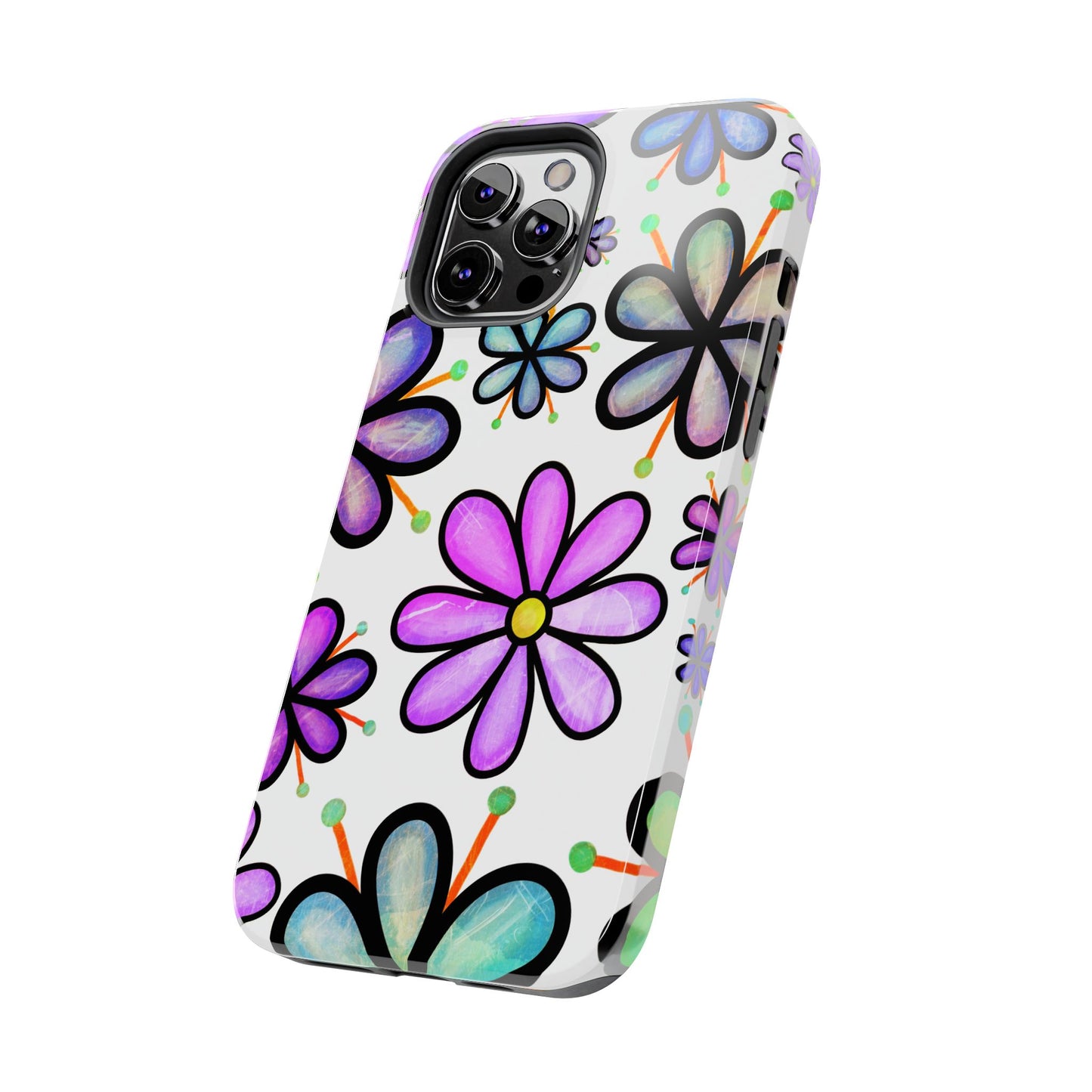 Whimsical Lavender Floral iPhone Case – Ultra-Slim, High-Gloss Finish