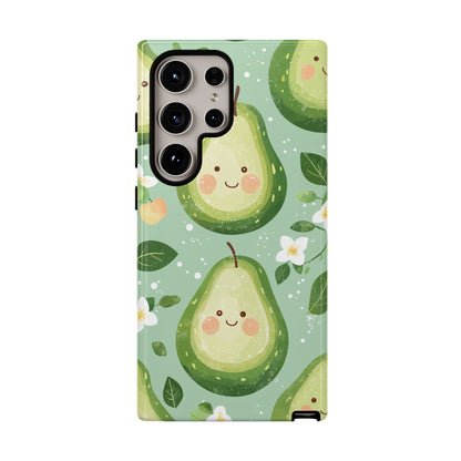 Avocado Face Parade Tough Samsung Galaxy Case – Cute Fruit Design, Dual - Layer Protection - BOGO Cases