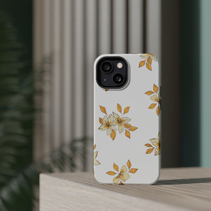 Delicate Yellow Blossom MagSafe iPhone Case – Minimalist Floral Design with Matte Finish