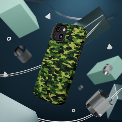 Green Woodland Camouflage – MagSafe iPhone Case, Slim and Shockproof