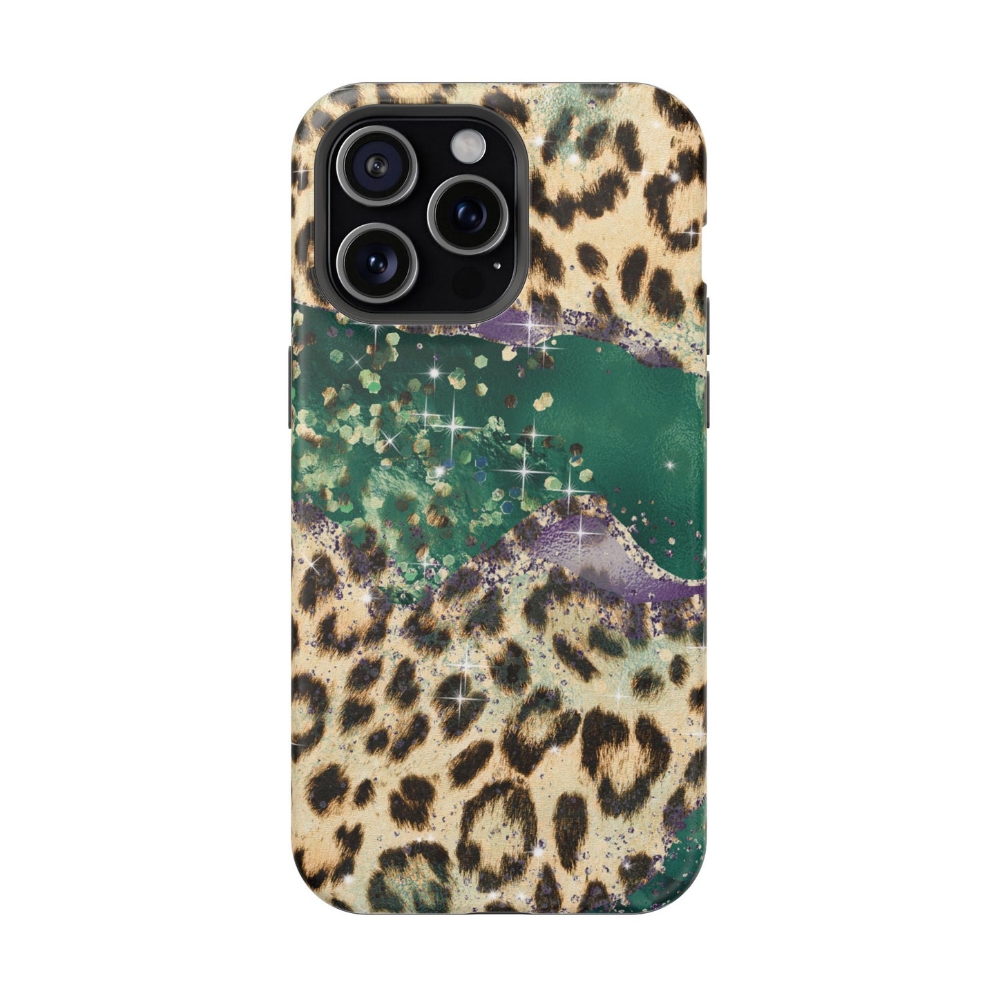 Emerald Glitter Leopard Print - MagSafe iPhone Series Case