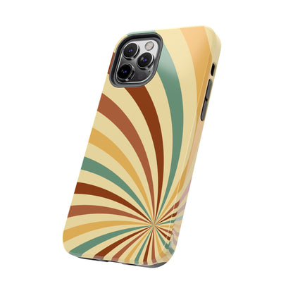 Earthy Retro Swirl iPhone Case – Dual-Layer Protection with 70s-Inspired Earth Tones