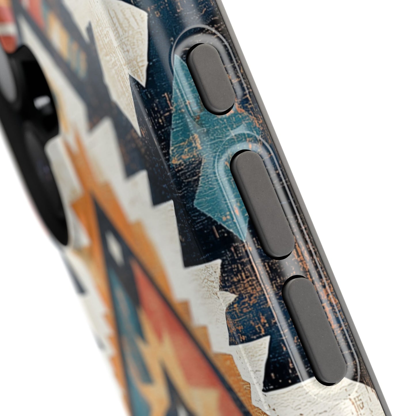 Vintage Southwestern Diamond Tough MagSafe iPhone Case – Rustic Tribal Design, Dual-Layer Protection