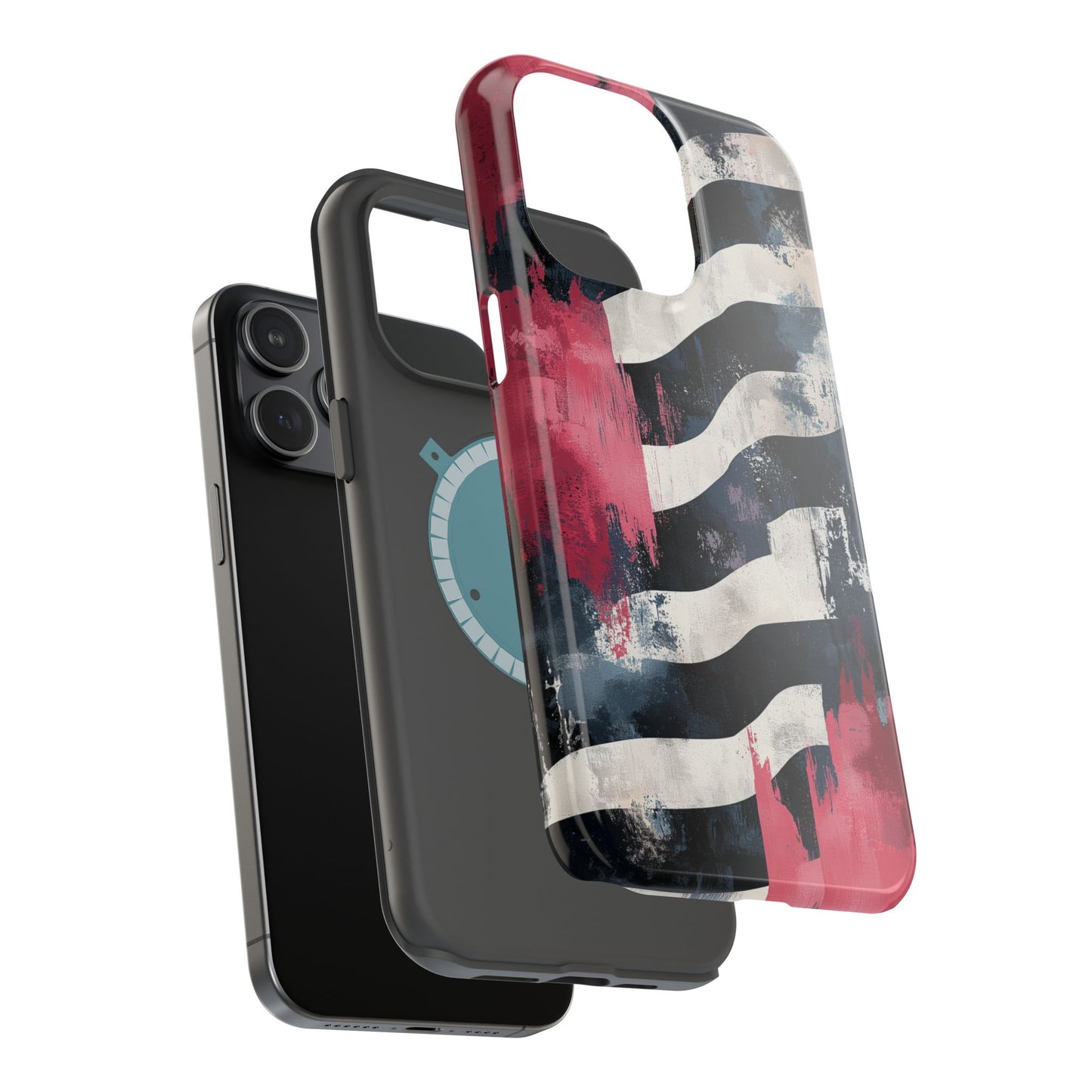 MagSafe iPhone Case: Blood Zebra – Bold Red & Black Pattern