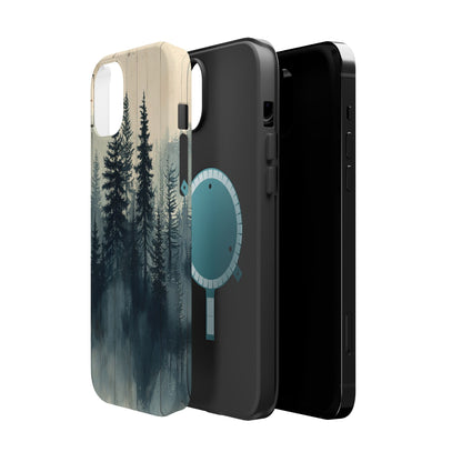 Misty Forest Wood MagSafe iPhone Case - Nature-Inspired Protective Cover