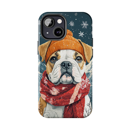 Cozy French Bulldog iPhone Case – Rustic Fireplace Protective Cover