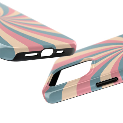 Vintage Pastel Swirl iPhone Case – Dual-Layer Protection with 70s-Inspired Design