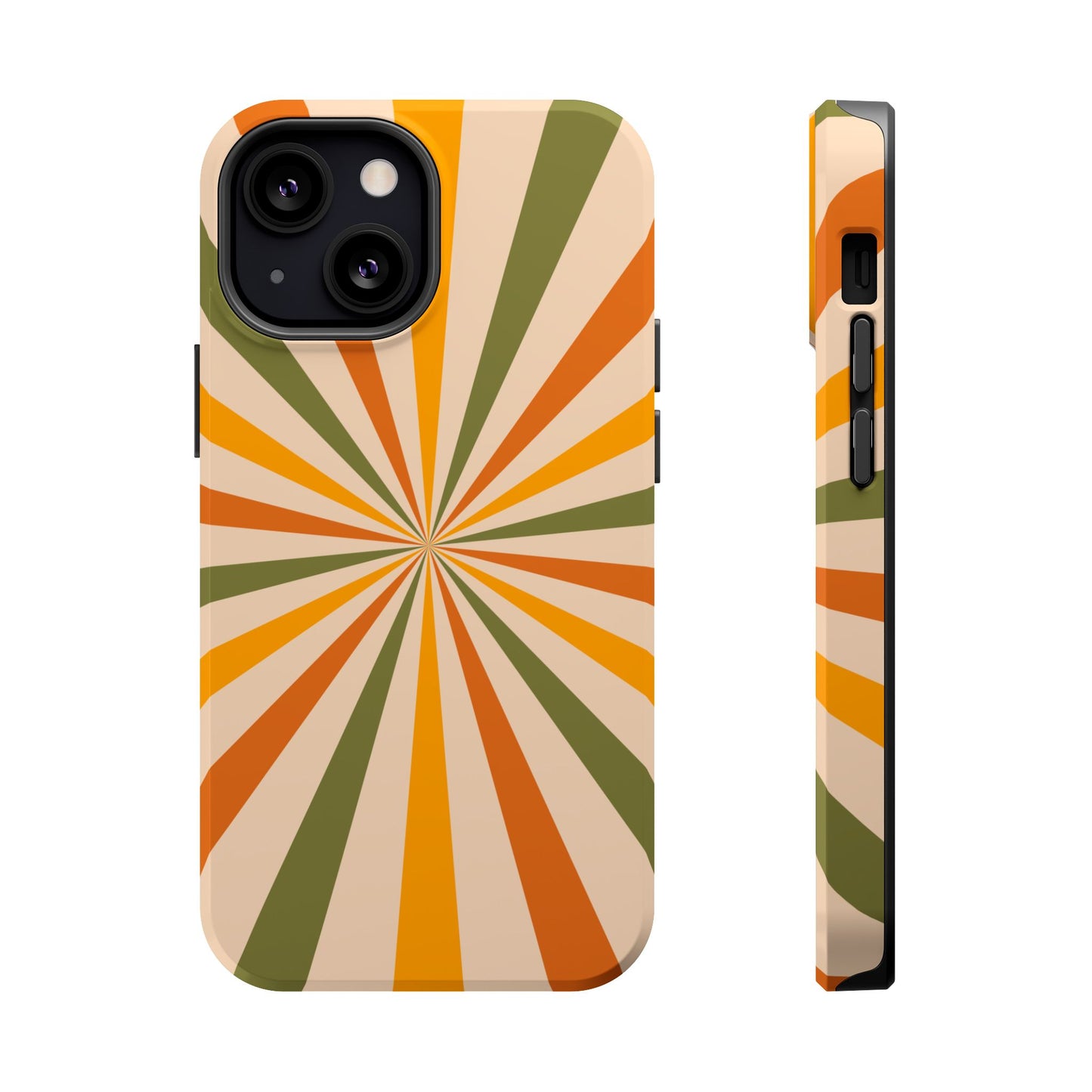 Retro Sunburst MagSafe iPhone Case – Bold Geometric Design, Durable Shockproof Protection