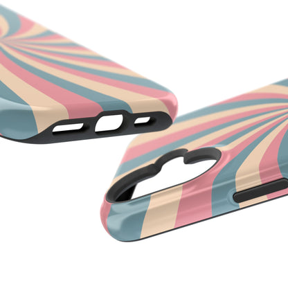 Vintage Pastel Swirl MagSafe iPhone Case – Dual-Layer Protection with 70s-Inspired Design