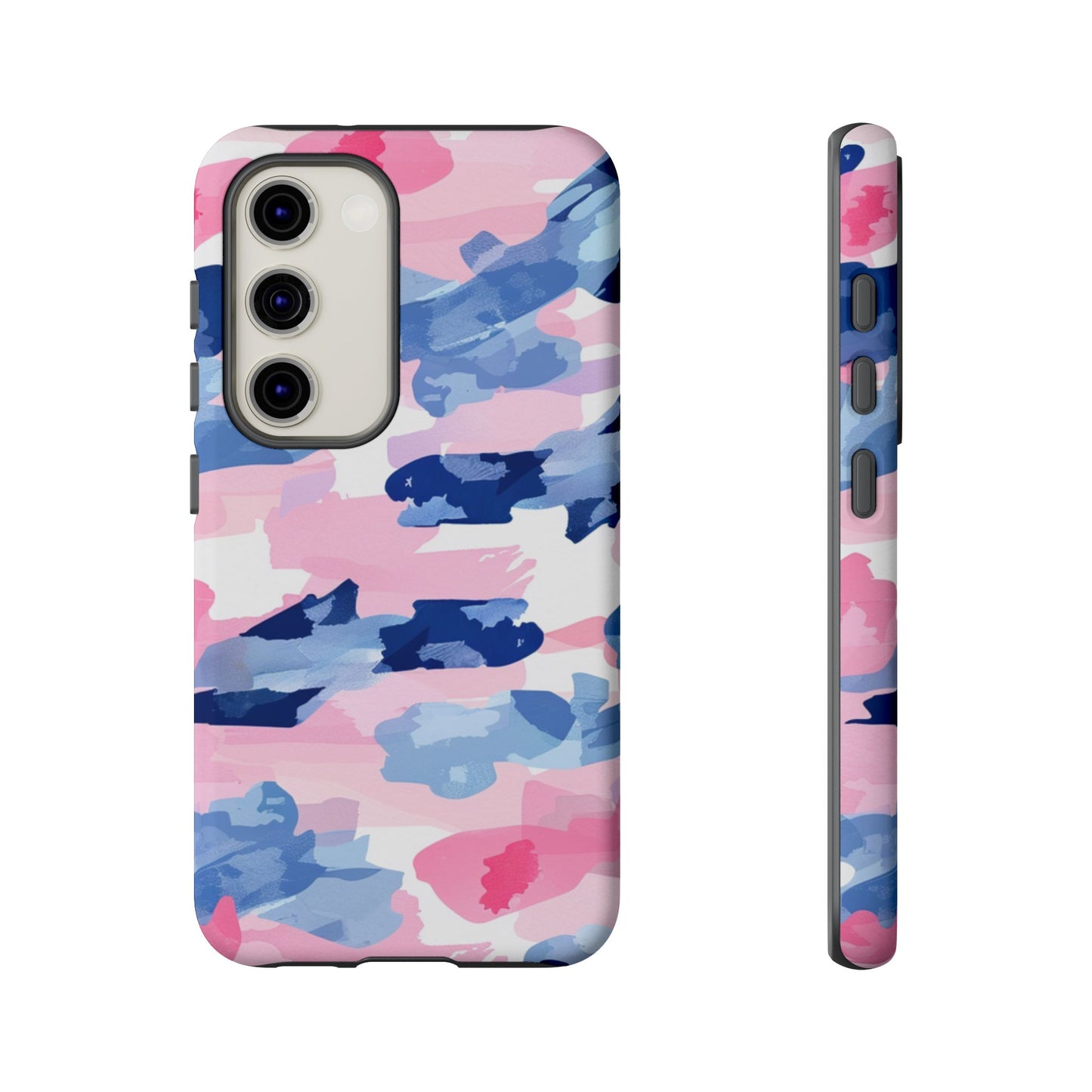 Samsung Galaxy Case: Dynamic Pink & Navy Brushstroke Art