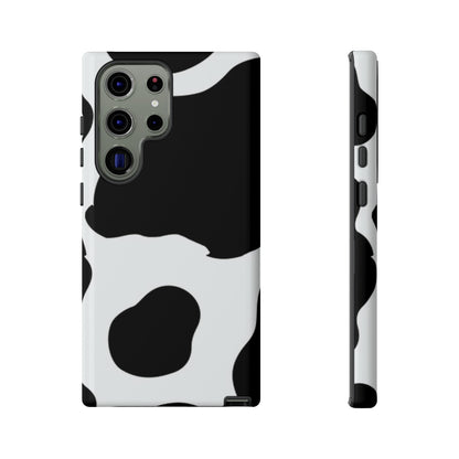 Bold Black and White Cow Print Tough Samsung Galaxy Case – Modern Animal Pattern with Dual-Layer Protection