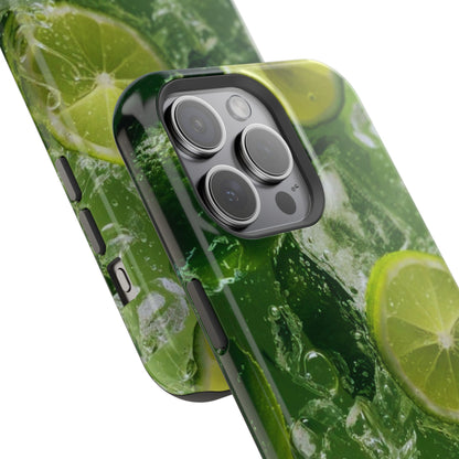 Refreshing Lime Splash MagSafe iPhone Case – Tough Protection, Vivid Dual-Layer Design