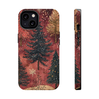 Rustic Red Winter Forest - MagSafe iPhone Series Case