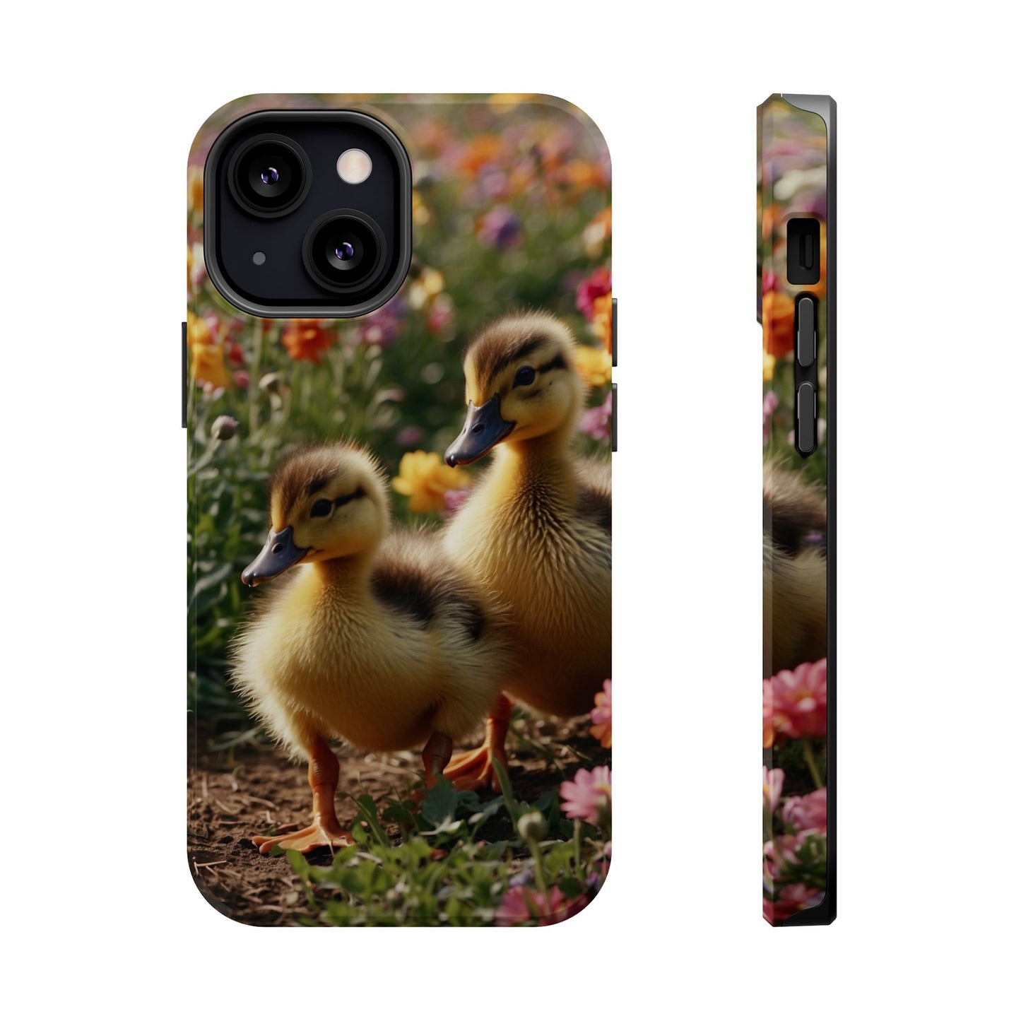 Charming Ducklings in Floral Garden - MagSafe iPhone Case