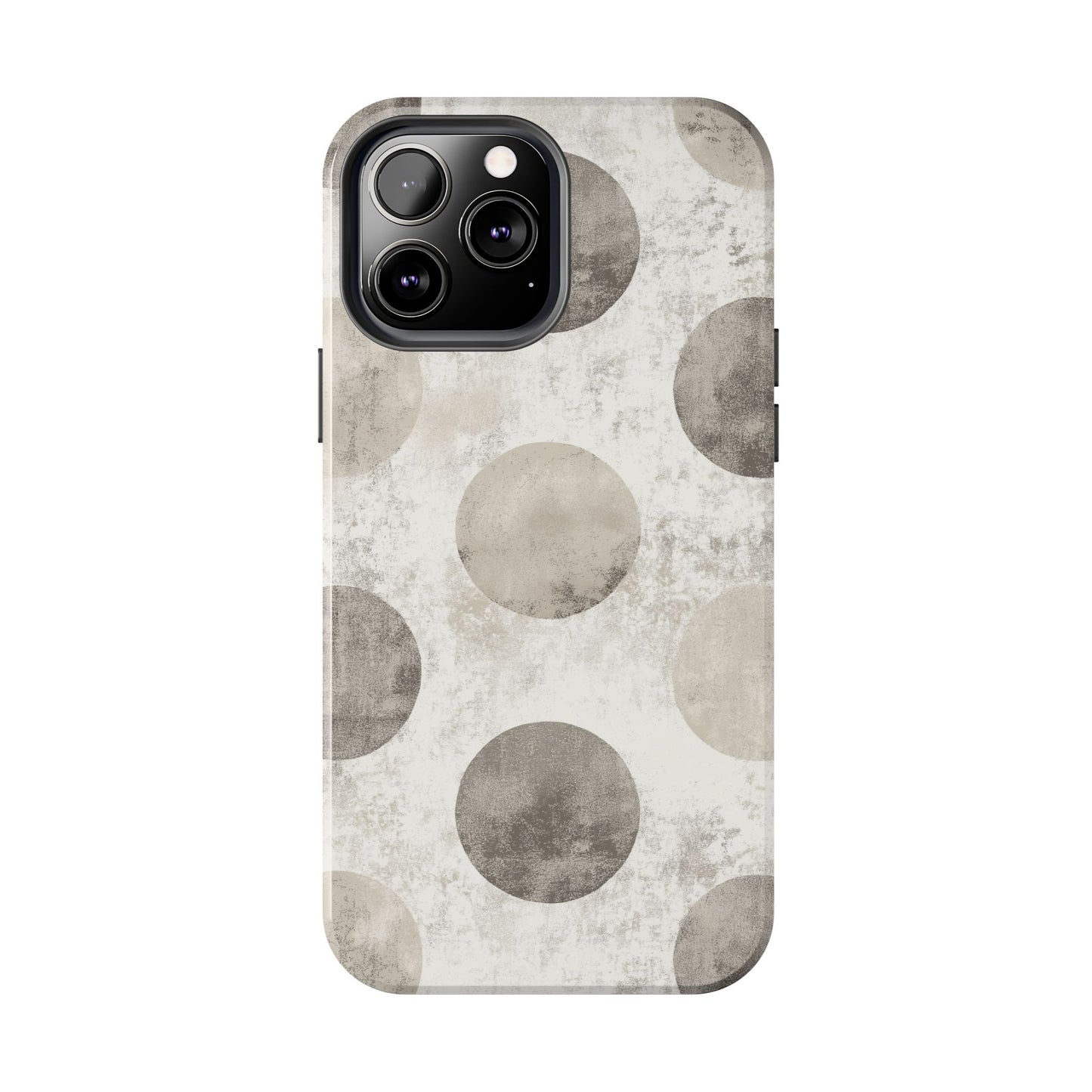 Vintage Polka Dot iPhone Case - Minimalist Neutral Protective Cover