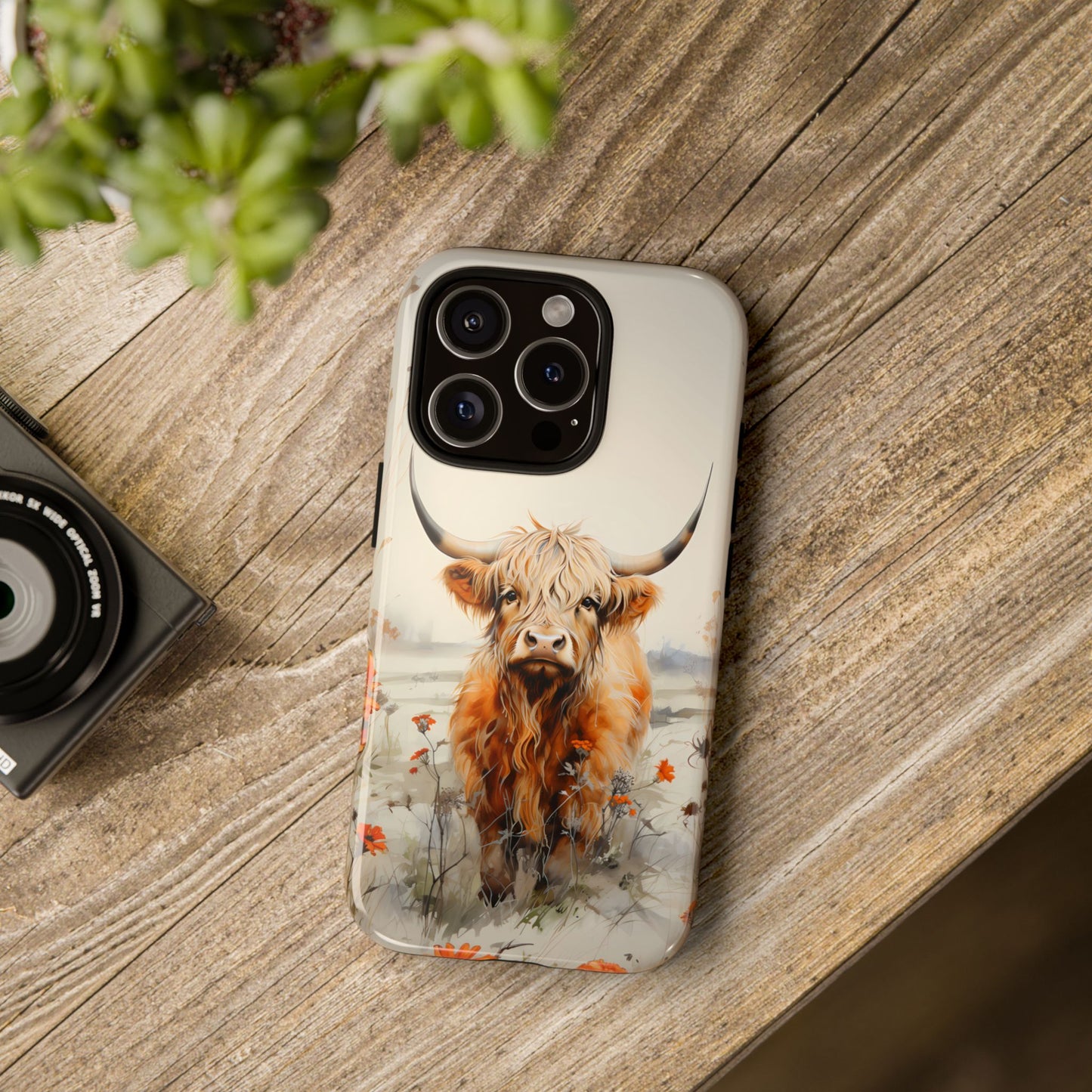 Cutest Highland Cow & Flowers Phone Case!