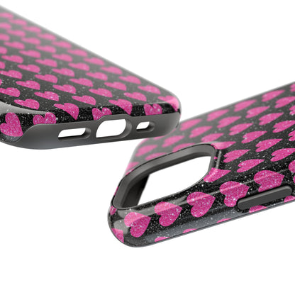 Glitter Pink Hearts MagSafe Case