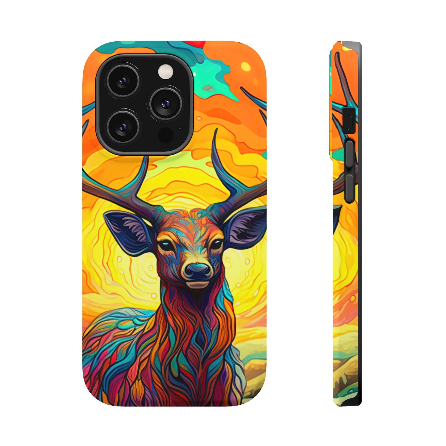 Vibrant Stag in Bloom – MagSafe iPhone Case