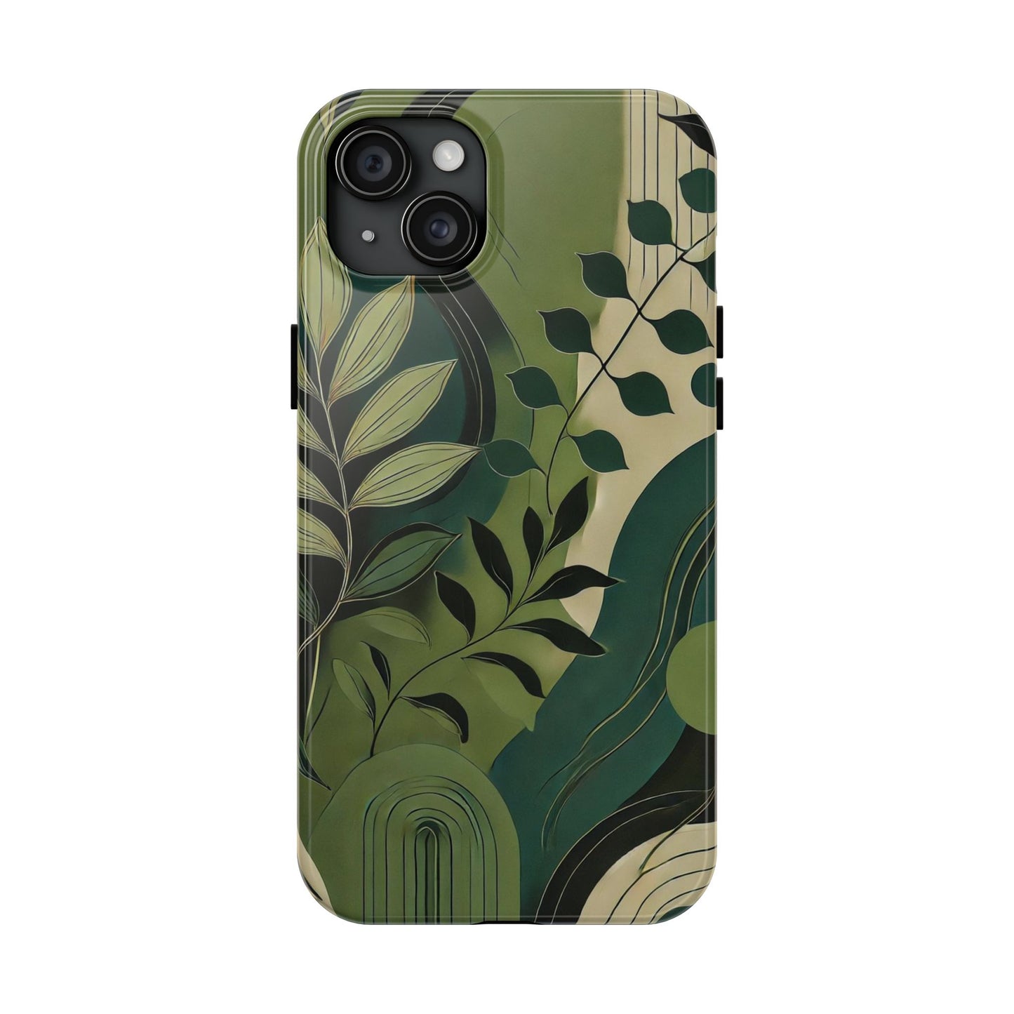 Abstract Green Leaves iPhone Case - Nature-Inspired Protective Cover