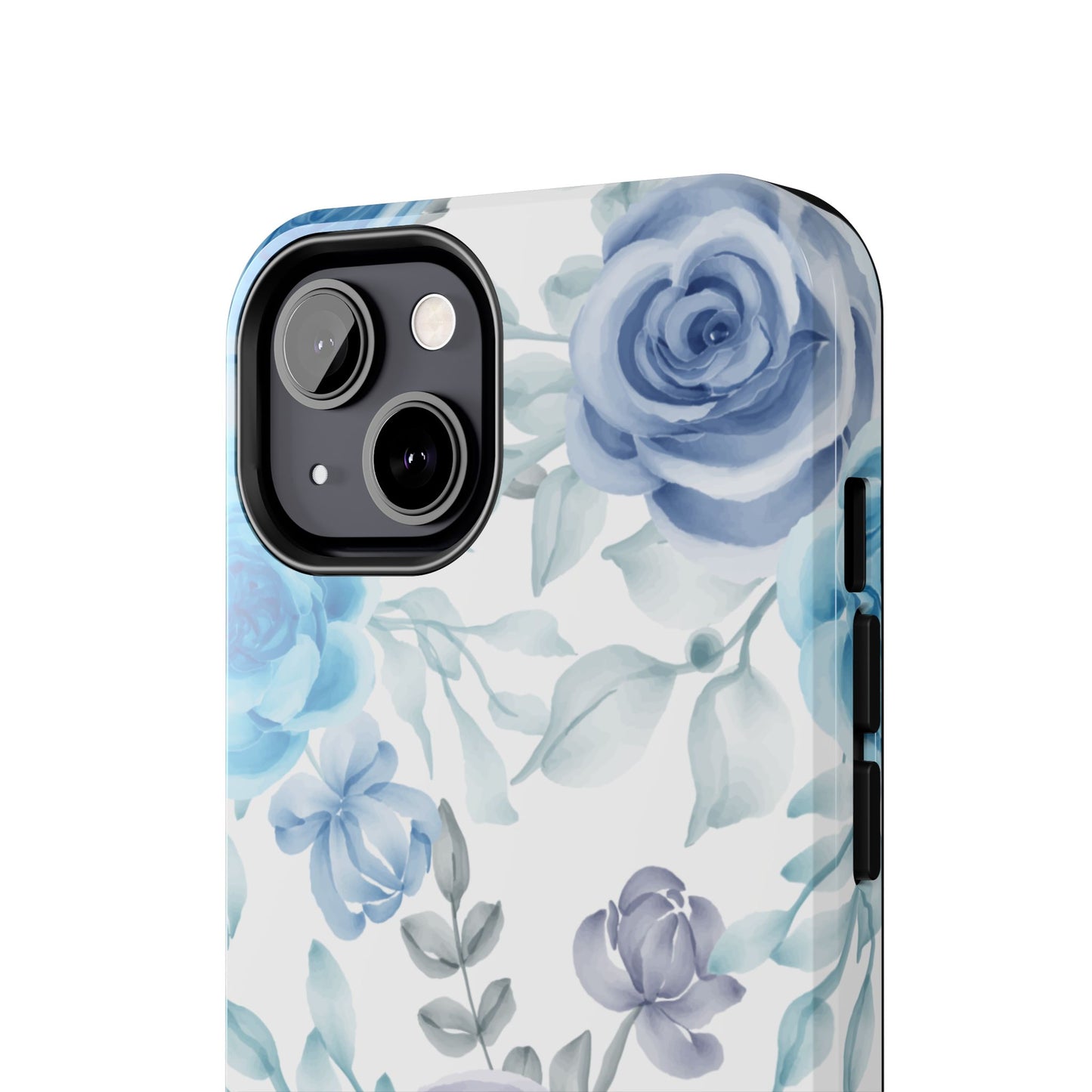 Elegant Blue & Violet Roses iPhone Case – Luxurious Floral Design for Chic Device Protection