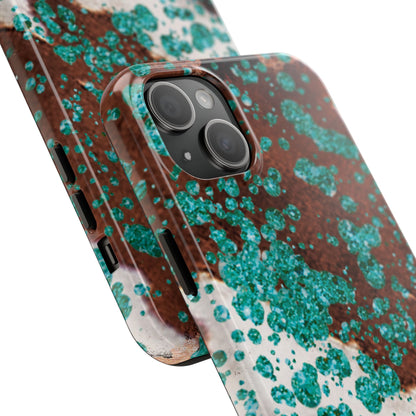 Teal Glitter Cowhide - iPhone Series Case