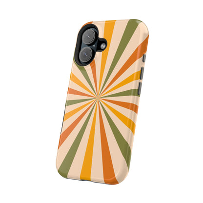 Retro Sunburst MagSafe iPhone Case – Bold Geometric Design, Durable Shockproof Protection