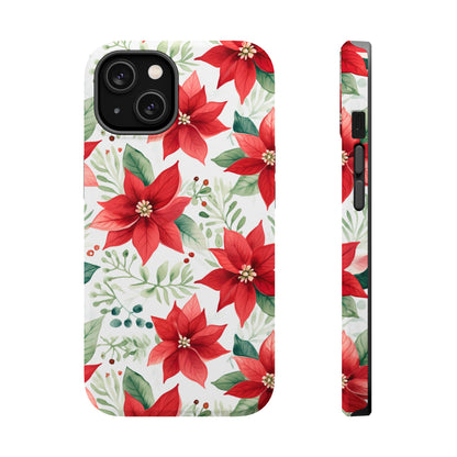 Festive Poinsettia Holiday Pattern – MagSafe iPhone Series Case