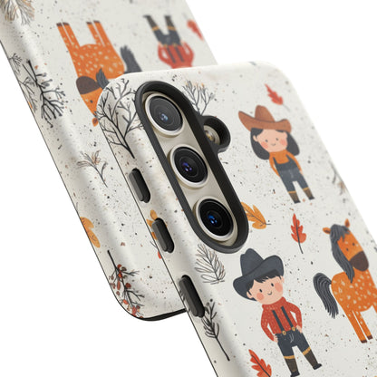 Cowboy Adventures Tough Samsung Galaxy Case – Cute Western Theme, Dual - Layer Protection - BOGO Cases