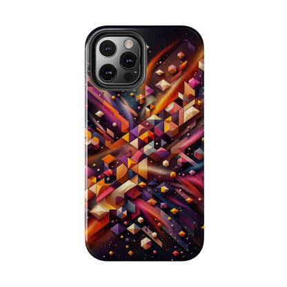 Geometric Galaxy iPhone Case - Abstract Cosmic Protective Cover - Retro Gamer