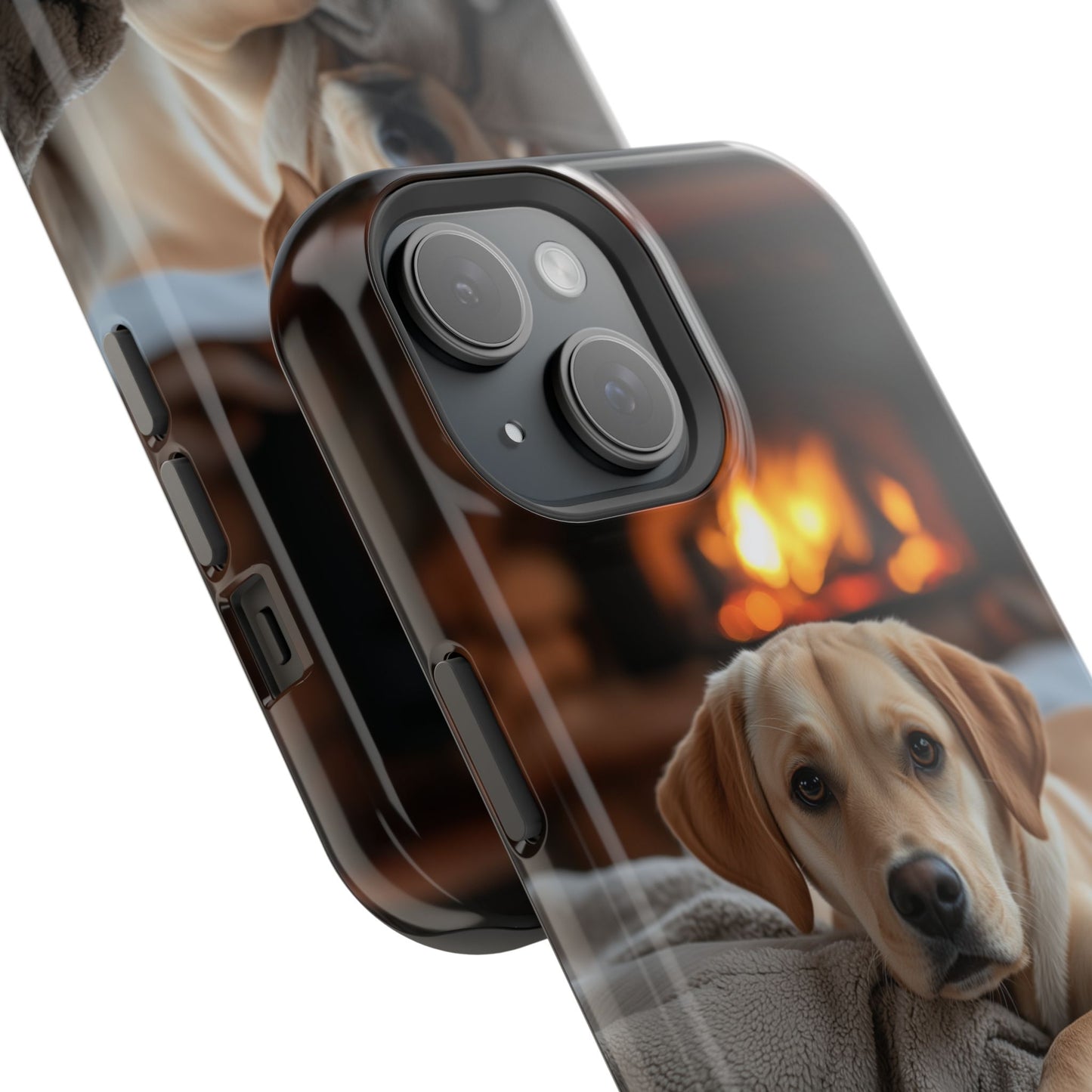 Cozy Golden Retriever by the Fireplace - MagSafe Case