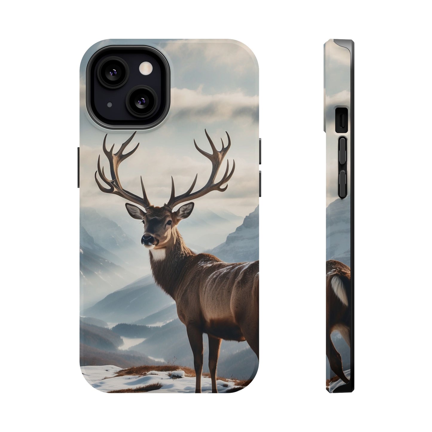 Alpine Majesty: Stag in Snow – MagSafe iPhone Case