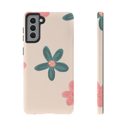 Vintage Floral Tough Samsung Galaxy Case – Soft Matte Finish with Dual-Layer Protection