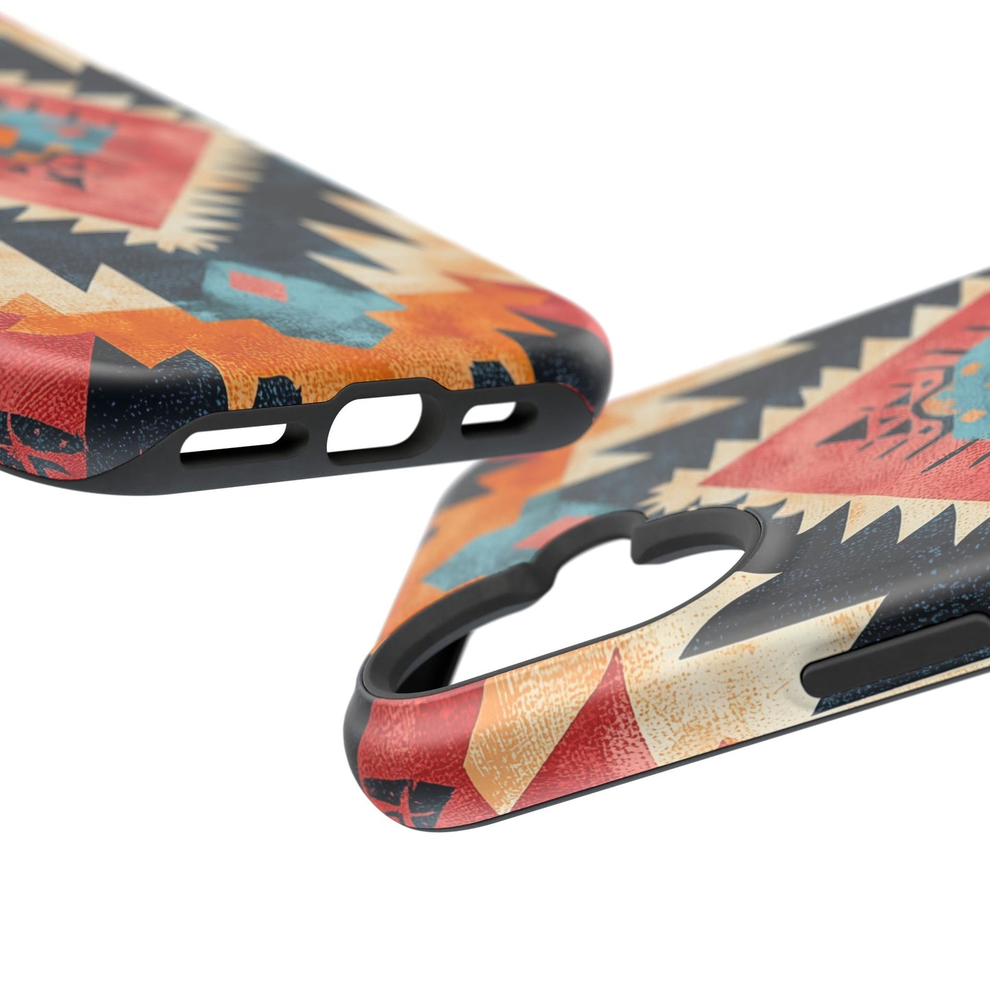 Bold Aztec Pattern Tough MagSafe iPhone Case – Vibrant Geometric Design, Dual-Layer Protection