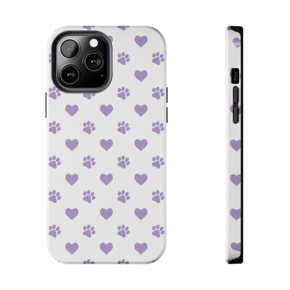 Paw Prints & Hearts – Cute and Durable iPhone Case for Animal Lovers