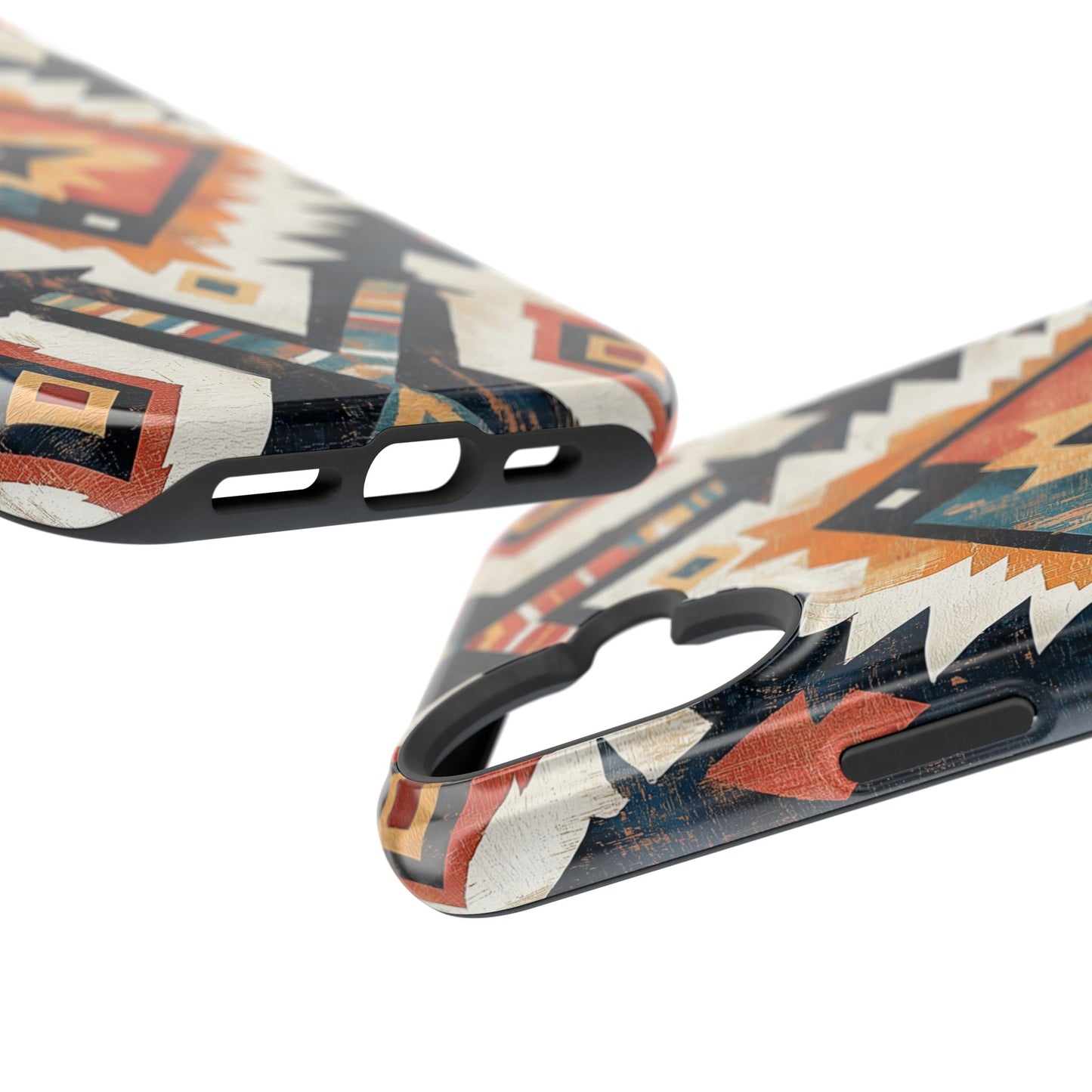 Vintage Southwestern Diamond Tough MagSafe iPhone Case – Rustic Tribal Design, Dual-Layer Protection