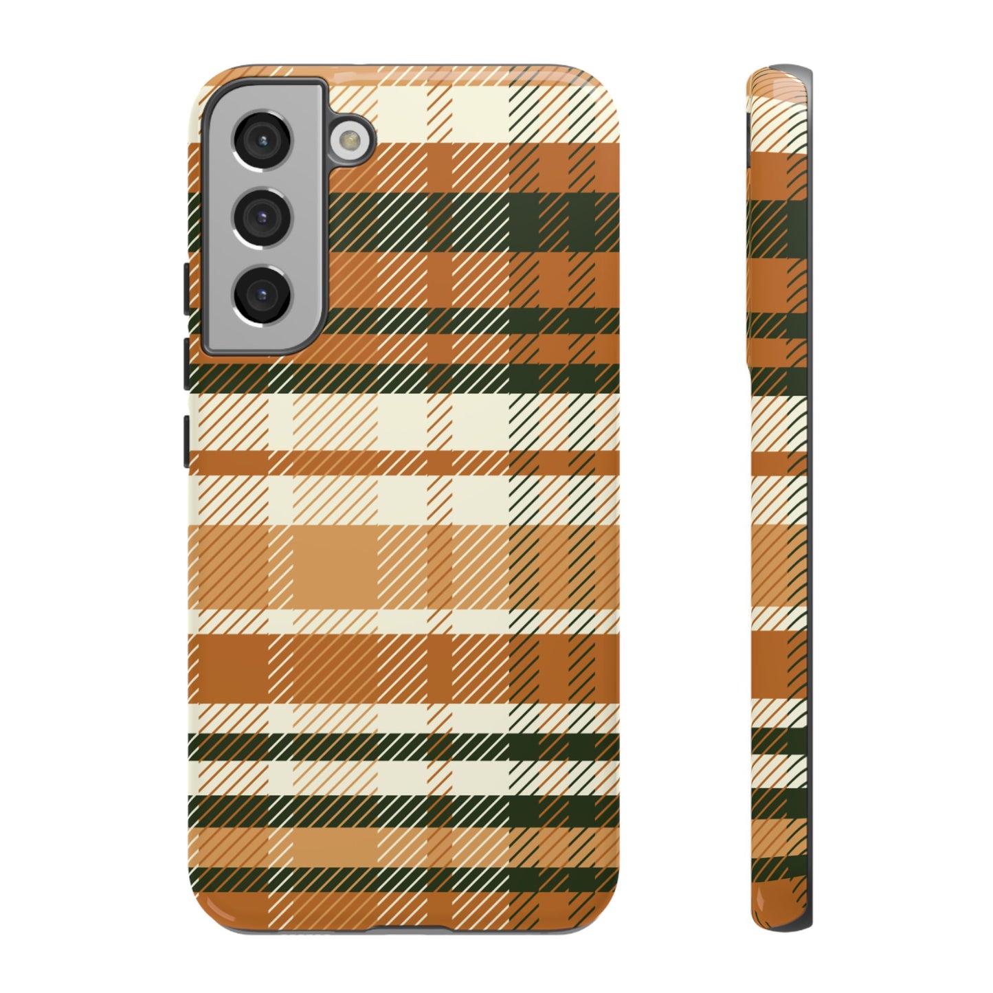 Samsung Galaxy Case - Pumpkin Spice Plaid Design