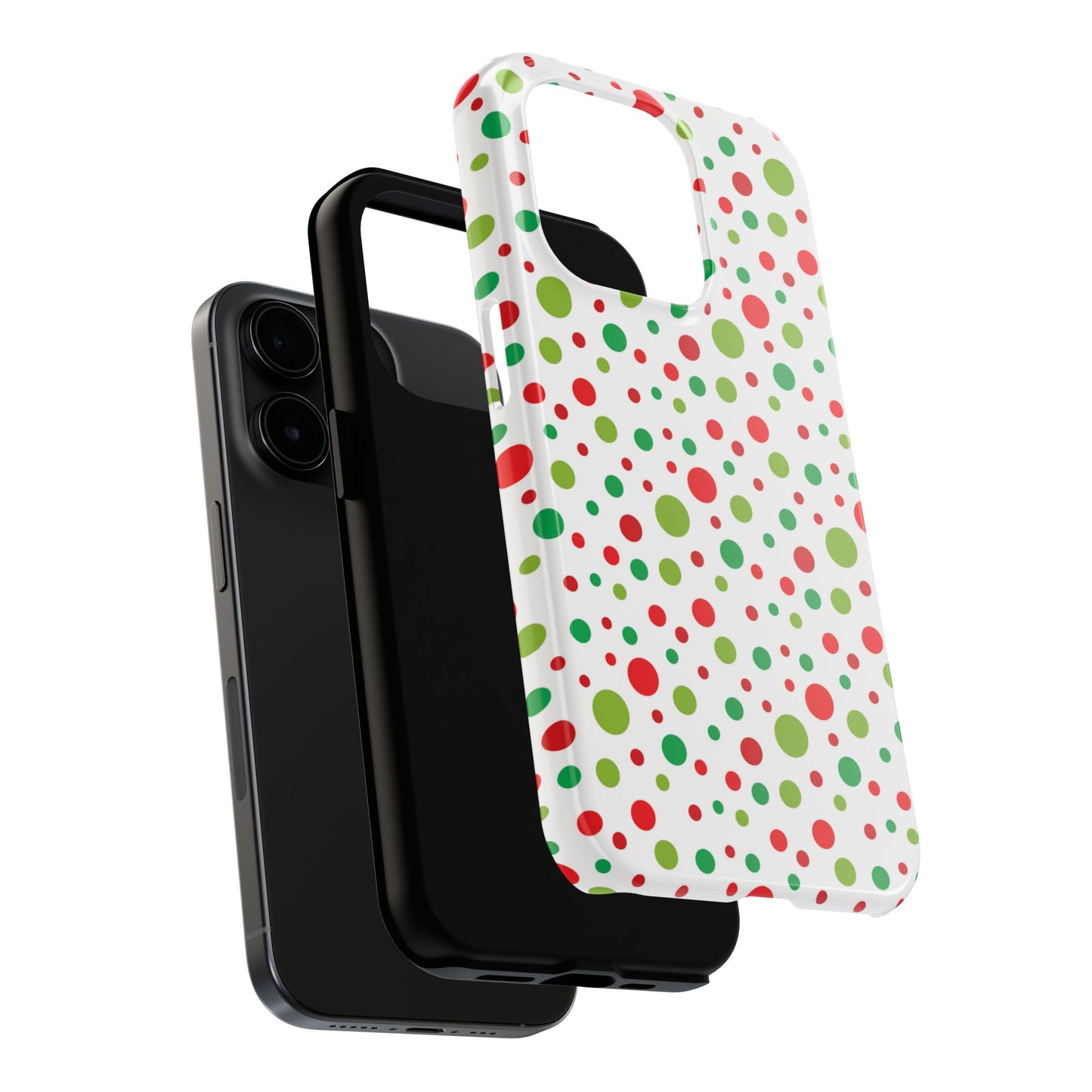 Red & Green Christmas Polka Dots – iPhone Case