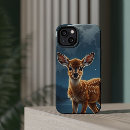 MagSafe-Compatible iPhone Case – Enchanted Fawn Under the Moonlit Sky